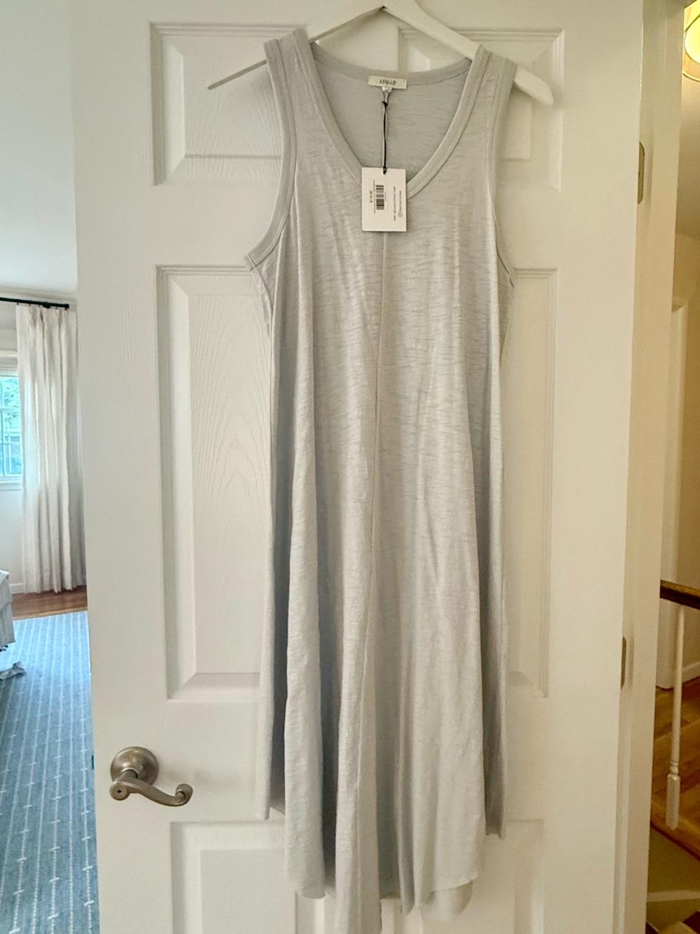 Light Gray Sleeveless Midi Tank Dress